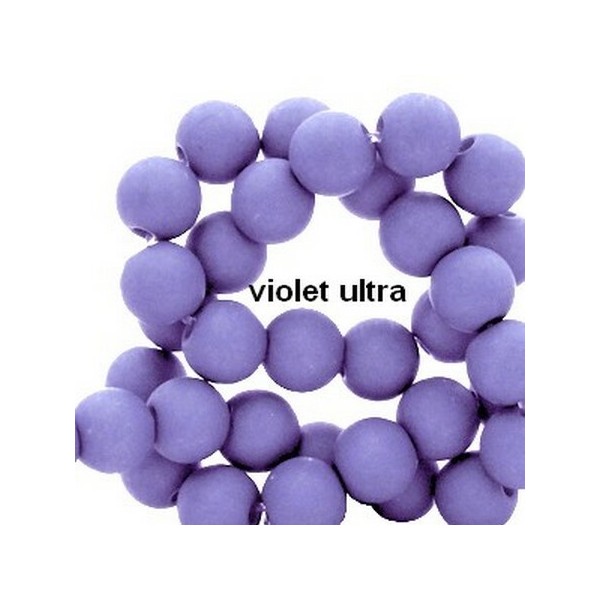 Lot de 100  perles acryliqes 8mm de diametre  violet ultra - Photo n°1