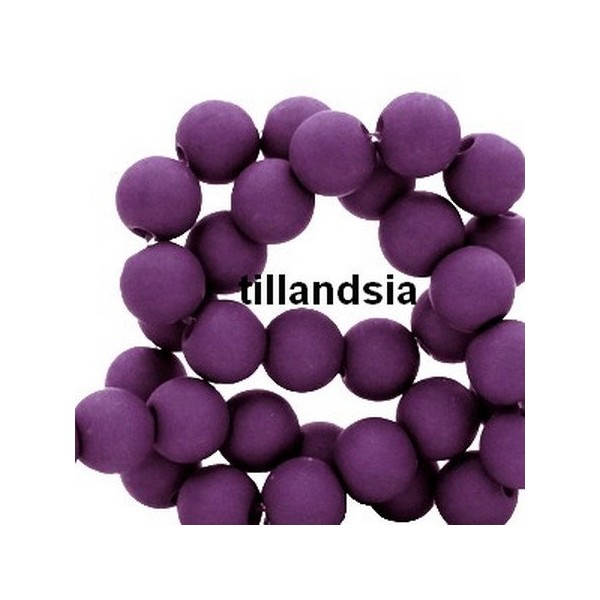 Lot de 100  perles acryliqes 8mm de diametre violet tillandsia - Photo n°1