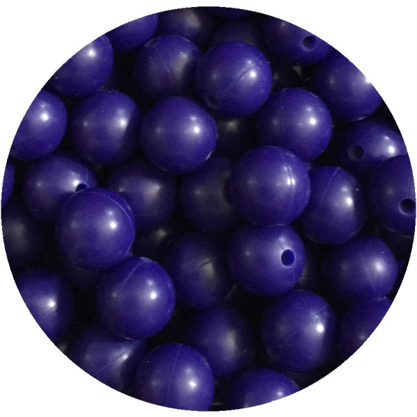 10 Perle Silicone 9mm Couleur Bleu Nuit, Creation bijoux, Attache Tetine - Photo n°1