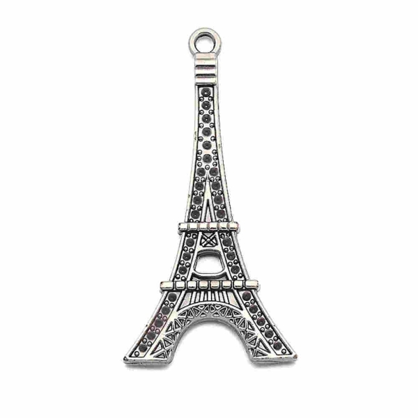 Grande tour Eiffel anthracite breloque pendentif apprêts bijoux x 5 pièces - Photo n°1