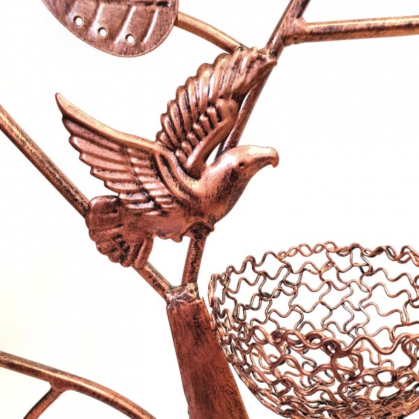 Porte bijoux arbre à boucle d'oreille oiseau (50 paires) Cuivre patiné - Photo n°2