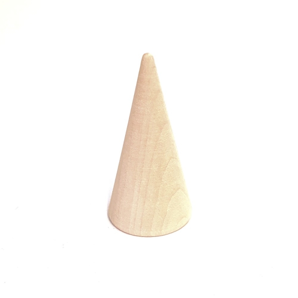 Présentoir bague plot cône en bois x 1 pièce - Photo n°1