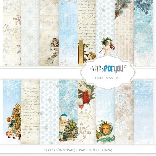 10 papiers scrapbooking 30 x 32 cm Die cuts Papers for You CHRISTMAS TIME Collection - Photo n°1