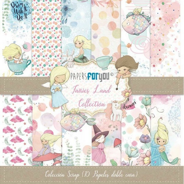 10 papiers scrapbooking 30 x 32 cm Die cuts Papers for You FAIRIES LAND Collection - Photo n°1