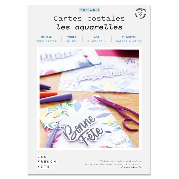 French Kits Cartes Postales - Les aquarelles - 3 pcs - Photo n°2