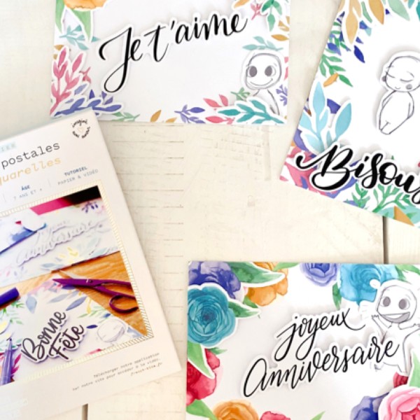 French Kits Cartes Postales - Les aquarelles - 3 pcs - Photo n°3