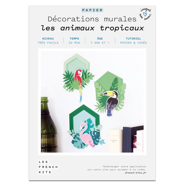 French Kits Papier - Cadres Les animaux Tropicaux - 3 pcs - Photo n°2