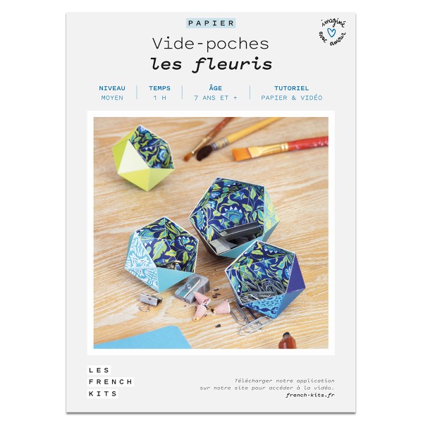 French Kits Papier - Vide-poches Les fleuris - 4 pcs - Photo n°2