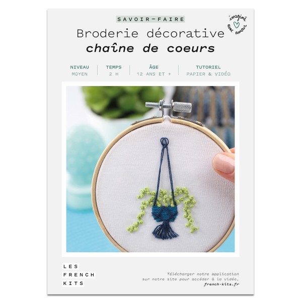 French Kits Broderie décorative - Chaîne de coeurs - 10 cm - Photo n°2