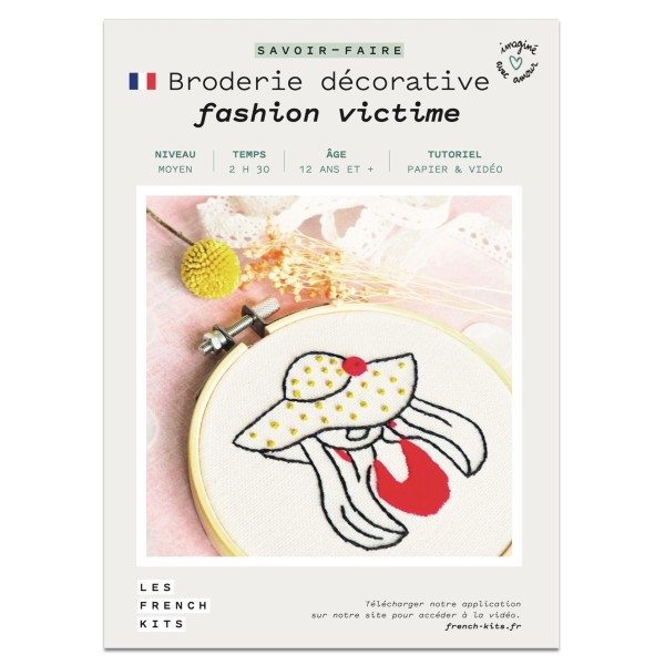 French Kits Broderie décorative - Fashion Victime - 10 cm - Photo n°2
