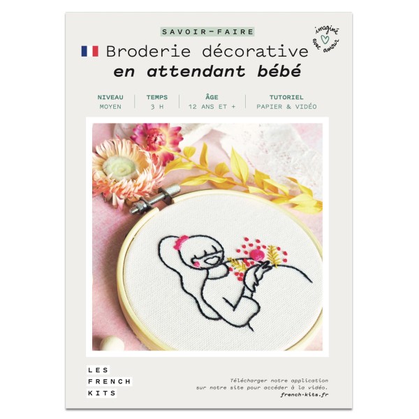 French Kits Broderie décorative - En attendant bébé - 10 cm - Photo n°2