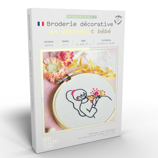 French Kits Broderie décorative - En attendant bébé - 10 cm - Photo n°1