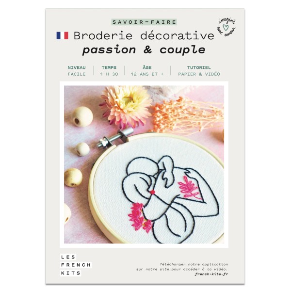 French Kits Broderie décorative - Passion & couple - 10 cm - Photo n°2