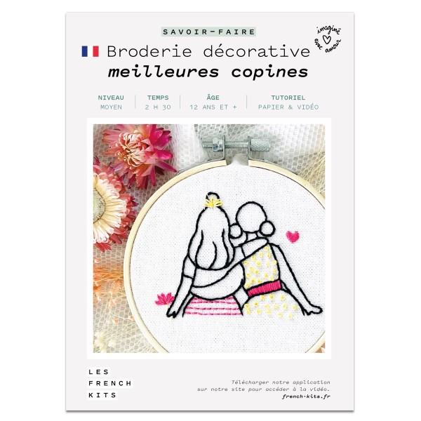 French Kits Broderie décorative - Meilleures copines - 10 cm - Photo n°2