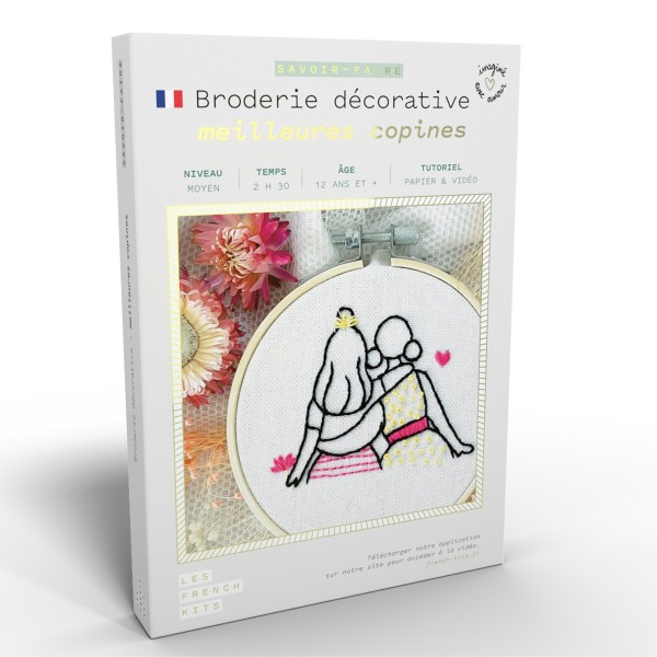 French Kits Broderie décorative - Meilleures copines - 10 cm - Photo n°1