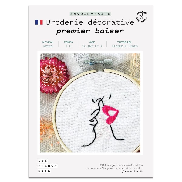 French Kits Broderie décorative - Premier baiser - 10 cm - Photo n°2
