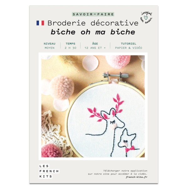 French Kits Broderie décorative - Biche oh ma biche - 10 cm - Photo n°2
