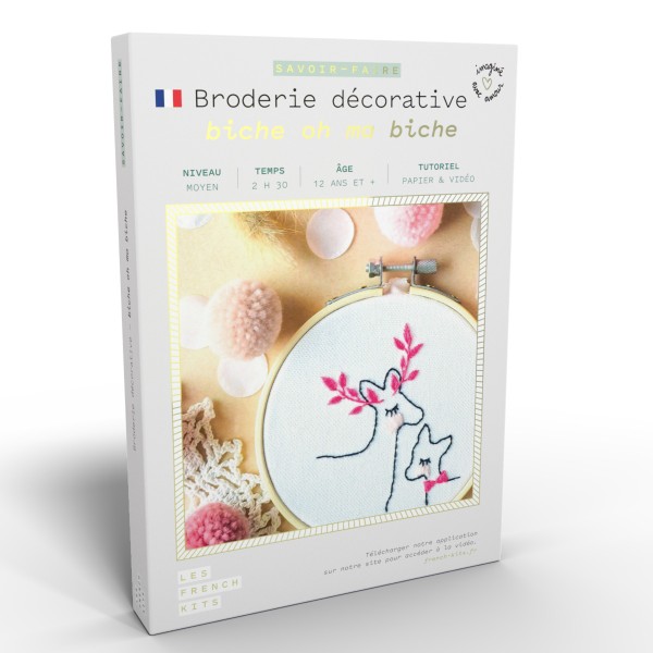 French Kits Broderie décorative - Biche oh ma biche - 10 cm - Photo n°1