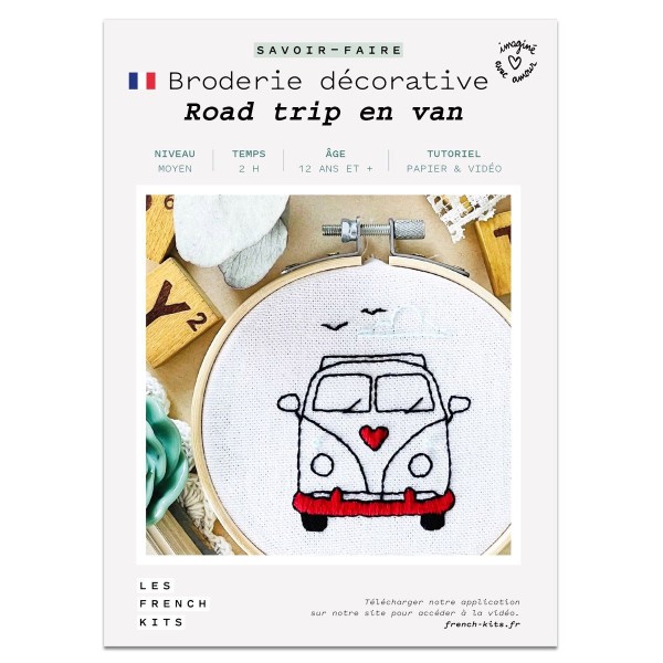 French Kits Broderie décorative - Road Trip en van - 10 cm - Photo n°2