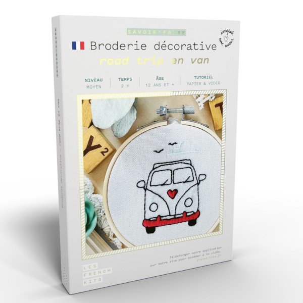 French Kits Broderie décorative - Road Trip en van - 10 cm - Photo n°1