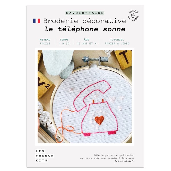 French Kits Broderie décorative - Le téléphone sonne - 10 cm - Photo n°2