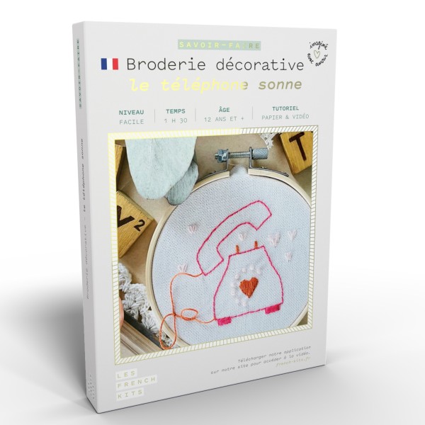 French Kits Broderie décorative - Le téléphone sonne - 10 cm - Photo n°1