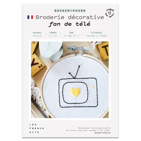 French Kits Broderie décorative - Fan de TV - 10 cm - Photo n°2