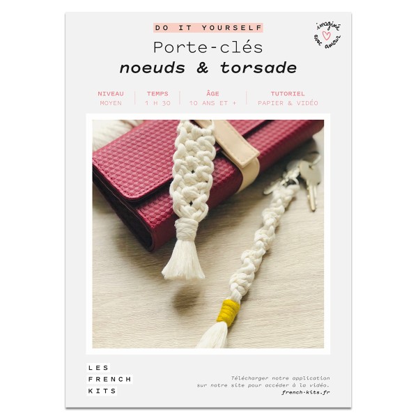 French Kits Macramé - Porte-clés Noeud & Torsade - 2 pcs - Photo n°2