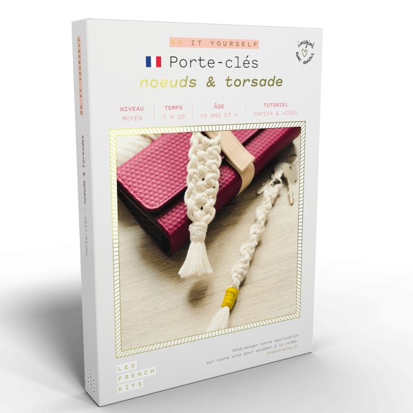 French Kits Macramé - Porte-clés Noeud & Torsade - 2 pcs - Photo n°1
