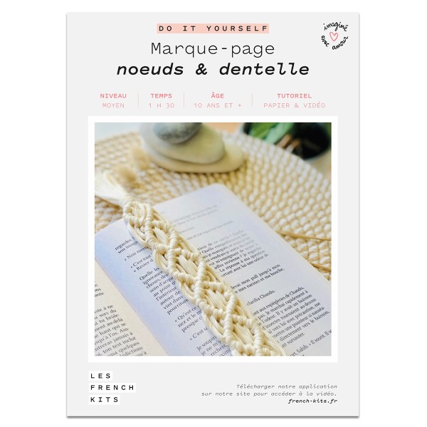 French Kits Macramé - Marque-pages Noeud & Dentelle - 1 pce - Photo n°2