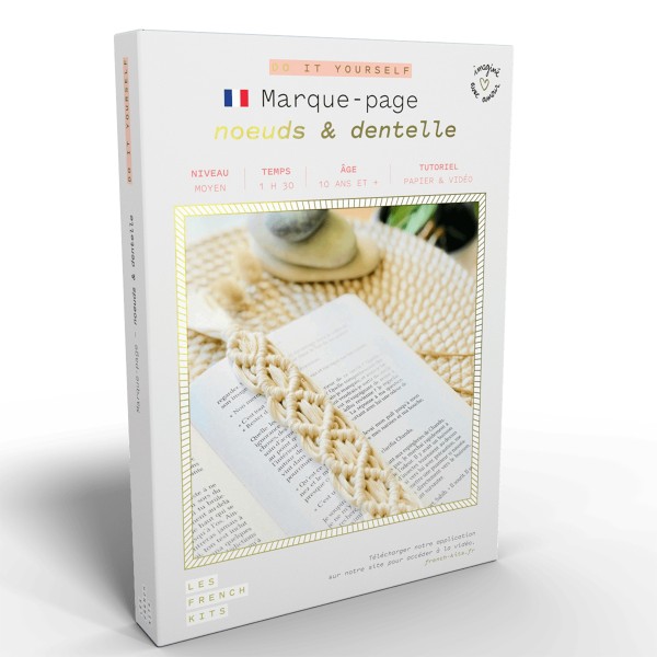 French Kits Macramé - Marque-pages Noeud & Dentelle - 1 pce - Photo n°1