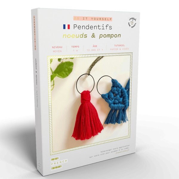 French Kits Macramé - Noeuds & Pompons - 2 pcs - Photo n°1
