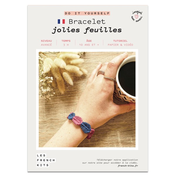 French Kits Macramé - Bracelet jolies feuilles - 1 pce - Photo n°2