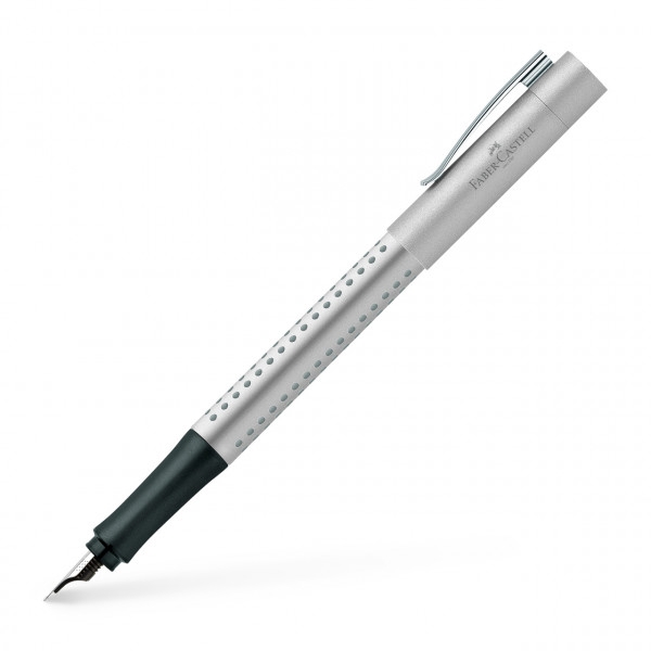 Stylo plume Grip 2011 M Faber-Castell argent - Photo n°1