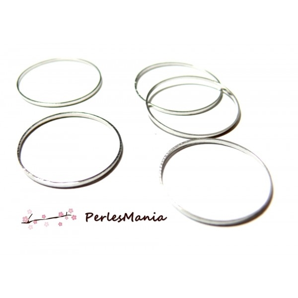 H1118708 PAX 100 pendentifs petits anneaux Connecteur fermé Rond metal couleur Argent platine 8mm - Photo n°1