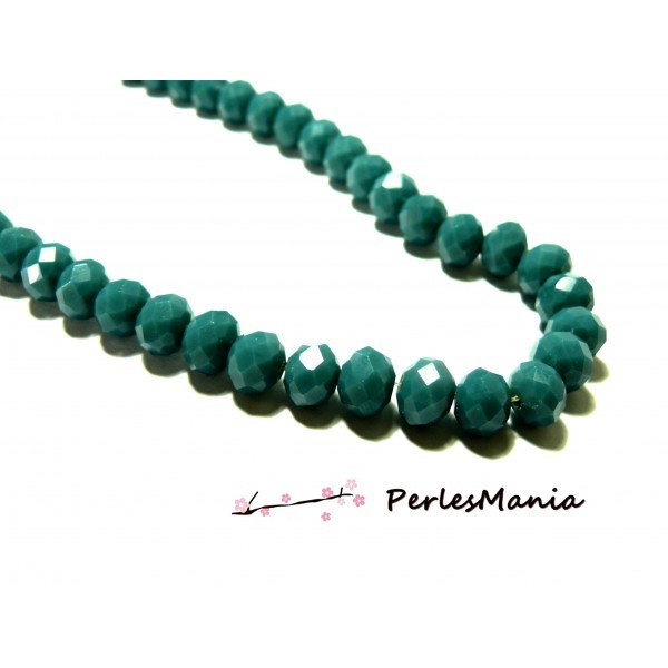 1 fil d'environ 149 perles Rondelles Verre Facettée Vert Emeraude 4 par 3mm I033 Couleur 18 - Photo n°1