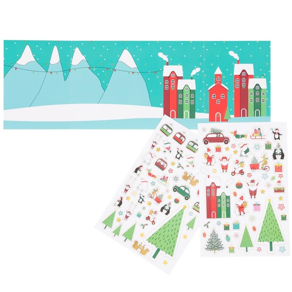 Mini Kit Poster & Stickers -Village de Noël - Photo n°2