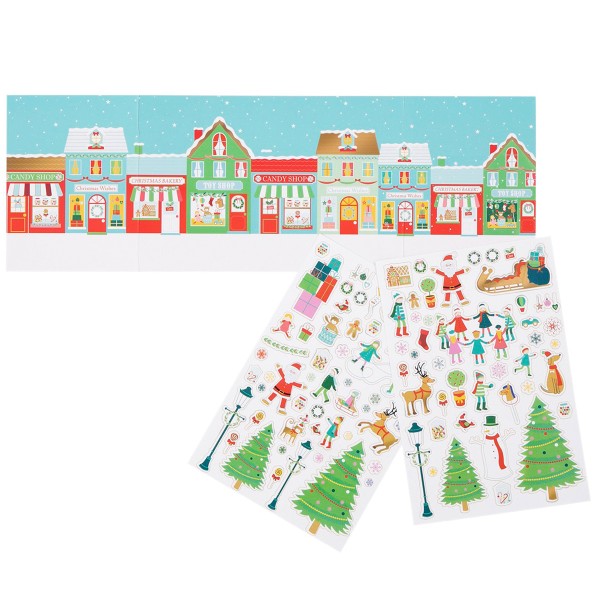 Mini Kit Poster & Stickers - Village Traditionnel de Noël - Photo n°2
