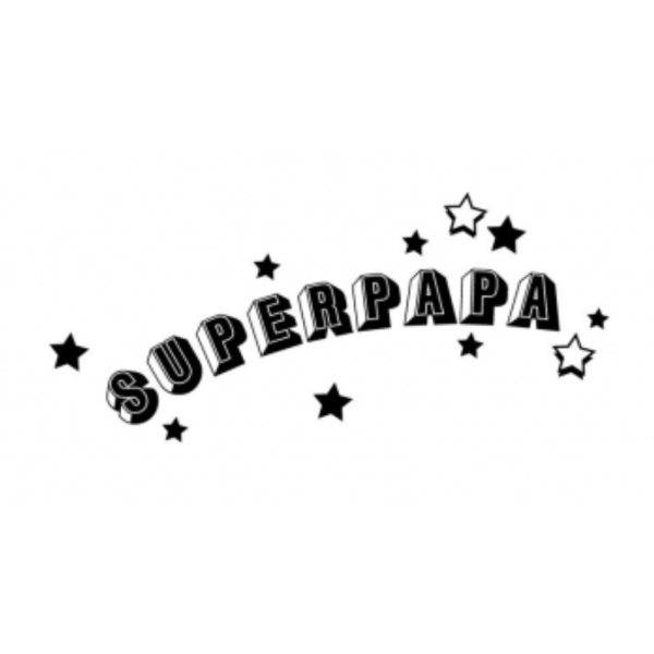 Tampon en bois Super Papa bonne fête anniversaire 6,5x4cm étoile Artemio - Photo n°1