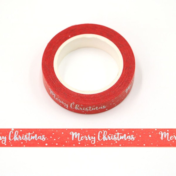 Masking tape métallisé Merry Christmas 15mm x 10m - Photo n°1