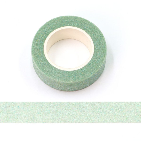 Masking tape Glitter paillettes vert 15mm x 5m - Photo n°1