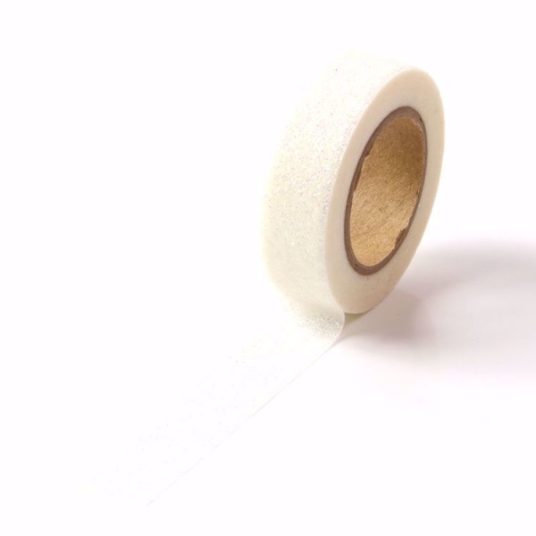 Masking tape Glitter paillettes blanc 15mm x 5m - Photo n°2