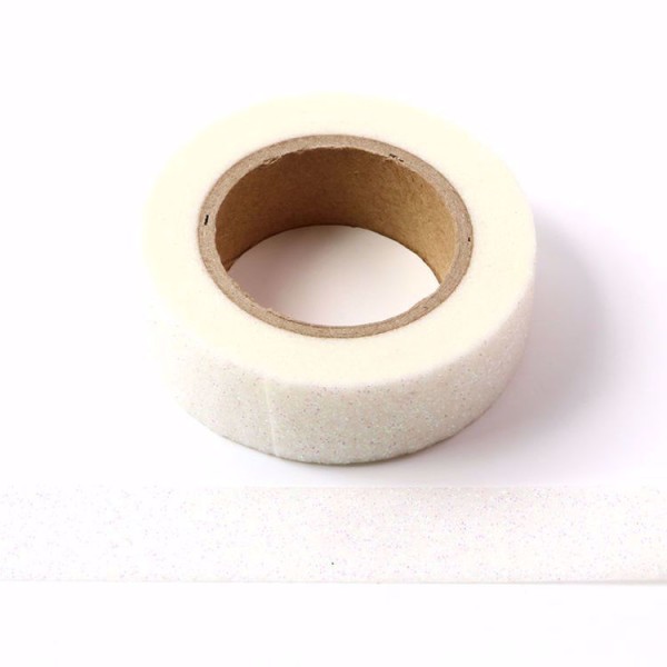 Masking tape Glitter paillettes blanc 15mm x 5m - Photo n°1