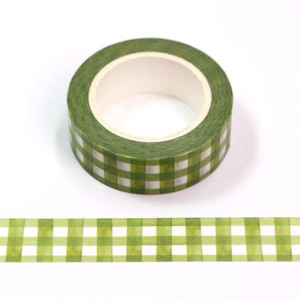 Masking tape quadrillage vert 15mm x 10m - Photo n°1