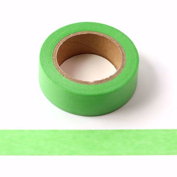 Masking tape uni vert 15mm x 10m - Photo n°1