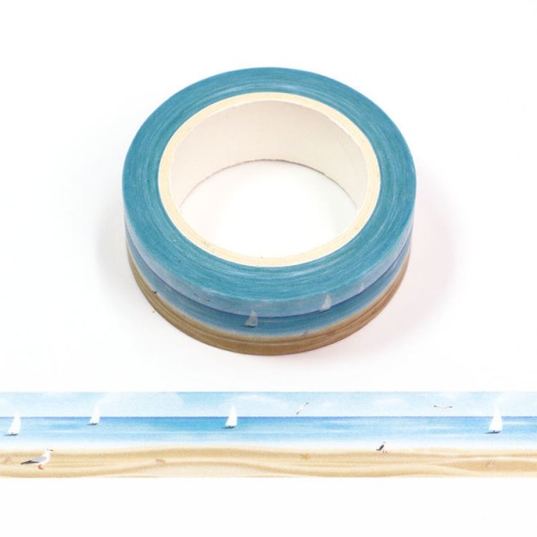 Masking tape plage de sable 15mm x 10m - Photo n°1