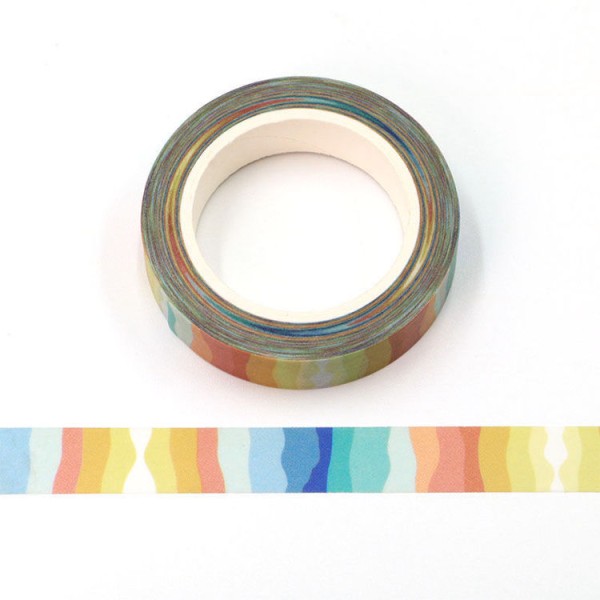 Masking tape 15mm x 10m rayures chromatiques - Photo n°1