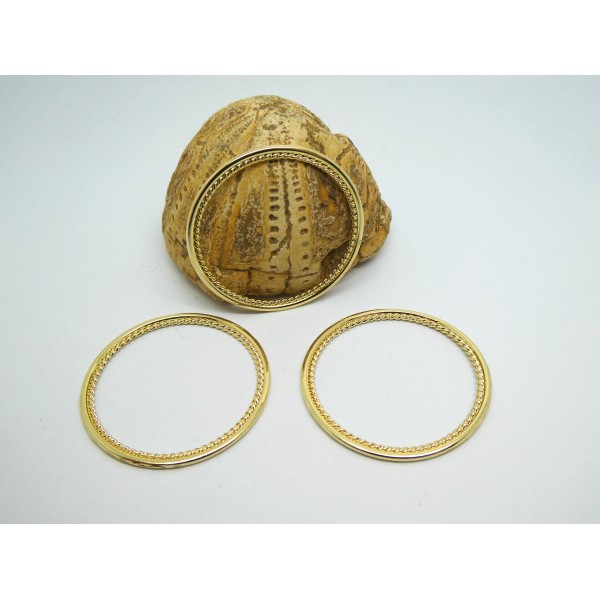 4 Connecteurs ronds, anneaux fermés 32mm doré - Photo n°1