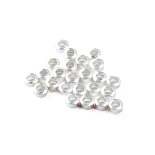 Lot de 10 perles à écraser argenté   2  mm rondes petites gris clair - Photo n°1