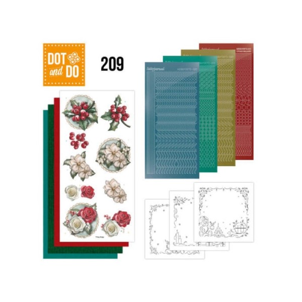 Dot and do 209 - kit Carte 3D - Fleurs de Noël - Photo n°1